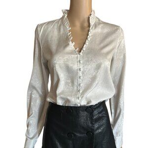 🎄 NWOT 🛍️ Express Silver HOLIDAY Party Cocktail Shirt Slim Fit XS